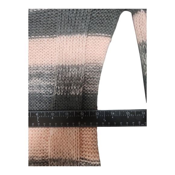 Long Sleeve Striped Bodycon Sweater Mini Dress Women's Med Preppy - Picture 5 of 10